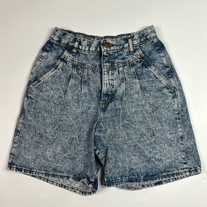 Vintage CHIC Acid Wash Denim High Waisted Shorts Size 10 Average Waist 28" 80s